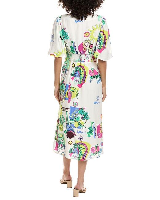 Pom Blue Midi Dress