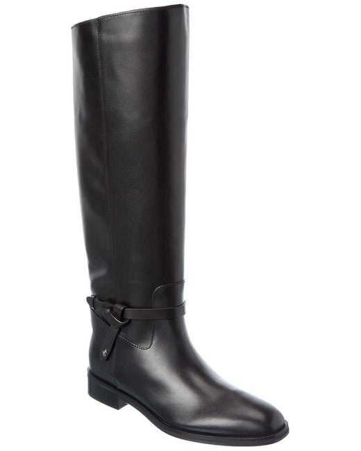Jimmy Choo Black Lawton Kb Leather Knee-High Boot
