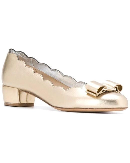 Ferragamo White Vara Bow Leather Pump