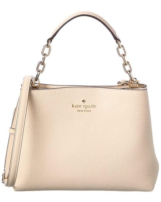 Kate Spade Natural Aubrey Pebbled Leather Chain Top Handle Satchel