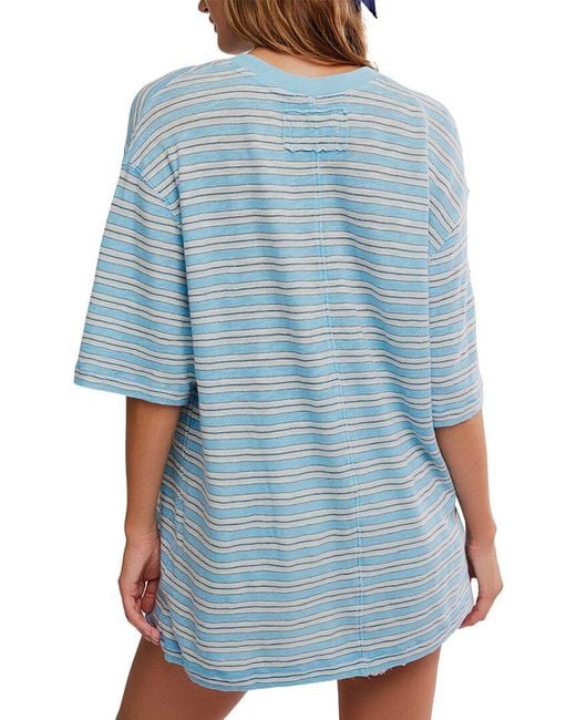 Free People Blue All Love Shirt