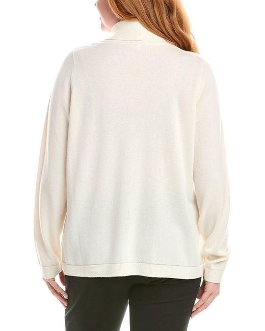 Lafayette 148 New York White Plus Wool & Cashmere-Blend Sweater