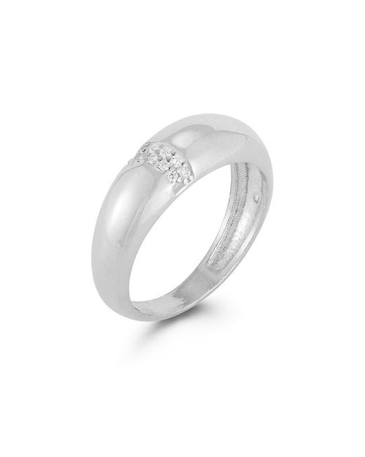 Chloe and Madison White Silver Cz Dome Ring