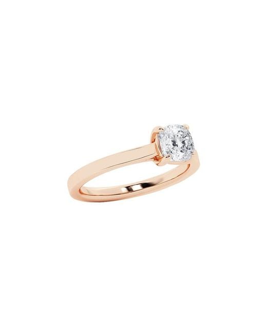 Lab Grown Diamonds White 14K Rose 1.00 Ct. Tw. Lab-Grown Diamond Solitaire Engagement Ring