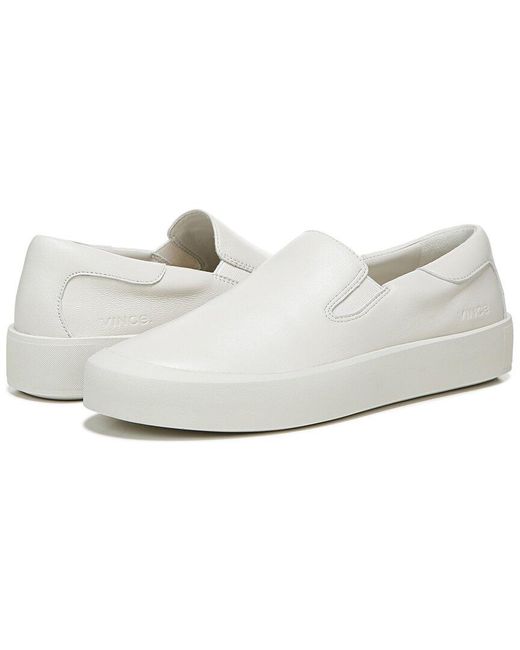Vince Ginelle Leather Slipon Sneaker in White Lyst UK