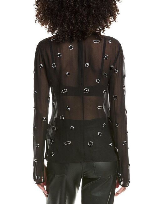 3.1 Phillip Lim Black Chiffon Top