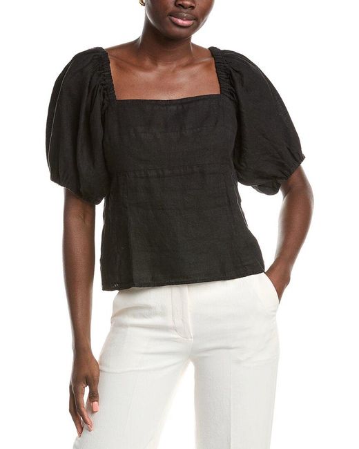 Velvet By Graham & Spencer Black Olivia Woven Top