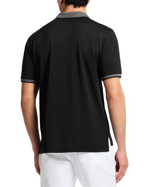 Robert Graham Black Retro Ride Knit Polo Shirt for men