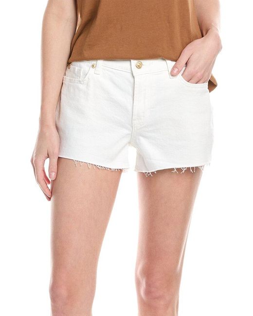 7 For All Mankind White Cut Off Clean Short