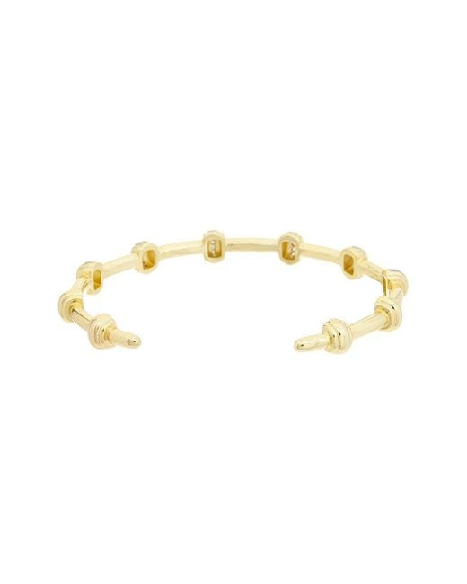 Juvell Metallic Plated Cz Cuff Bangle Bracelet