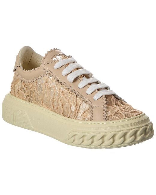 Casadei Natural Off Road Chantilly Leather Sneaker