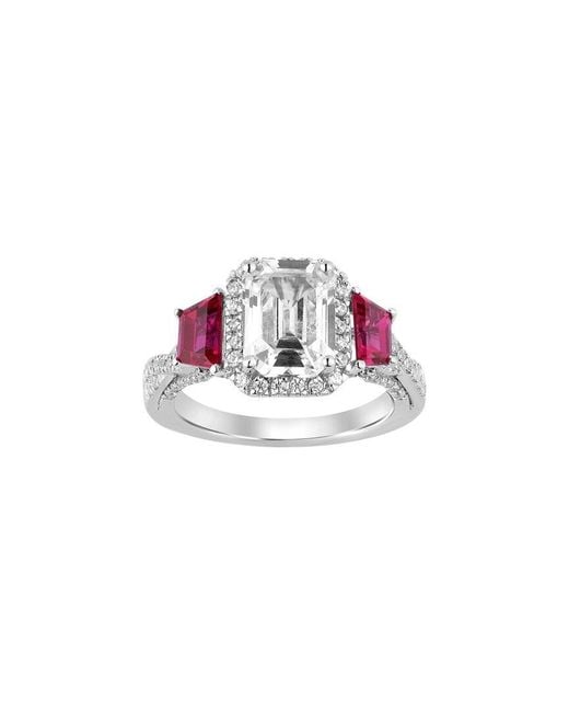 Brilliant Bloom Pink 14K 4.40 Ct. Tw. Lab-Grown Diamond & Ruby Bridal Ring