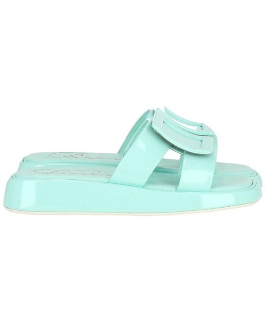 Roger Vivier Green Patent Slide