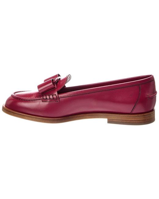 Ferragamo Red Vivaldo Leather Loafer