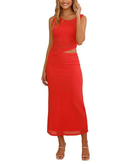 ENJOY PETRA Red Maxi Dress