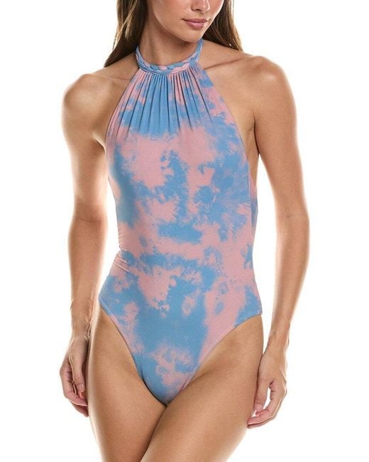 Manebí Blue Manebi Braided Halter Neck One-Piece