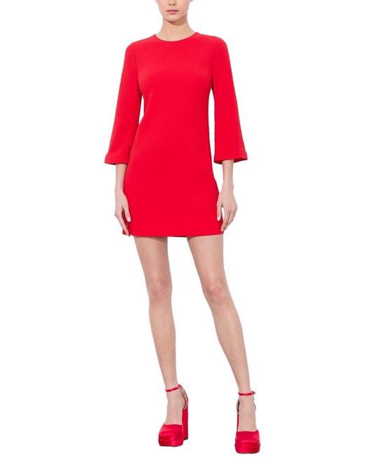 Alice + Olivia Red Alice + Olivia Eleonora Flare Sleeve Slim Mini Dress