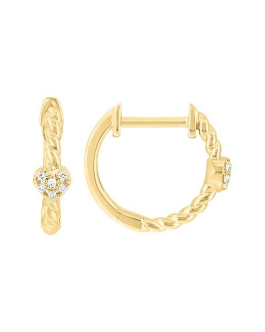 Effy Fine Jewelry Metallic 14K 0.04 Ct. Tw. Diamond Earrings