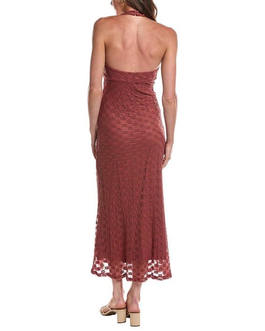 Bardot Red Mariko Halter Neck Maxi Dress