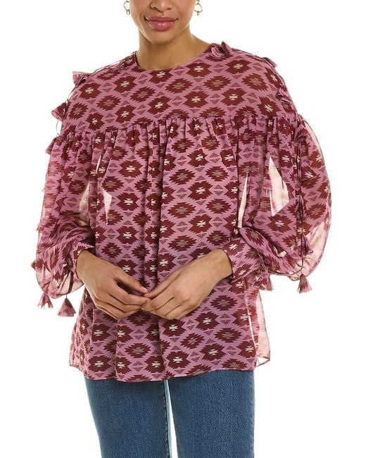 Sachin & Babi Red Babi Top