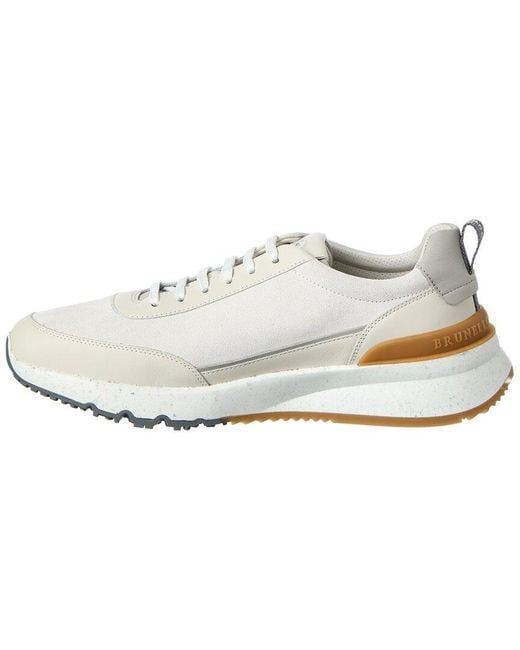 Brunello Cucinelli White Suede Sneaker for men