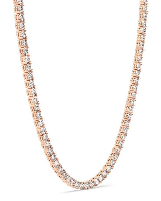Lab Grown Diamonds Metallic 14K Rose 7.00 Ct. Tw. Lab-Grown Diamond Necklace