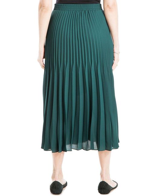 Max Studio Green Pleated Skirt