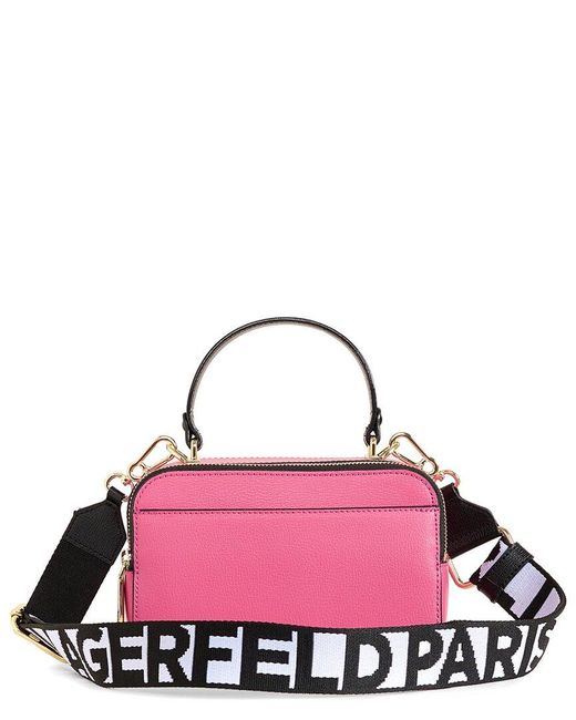 Karl Lagerfeld Pink Simone Leather Crossbody