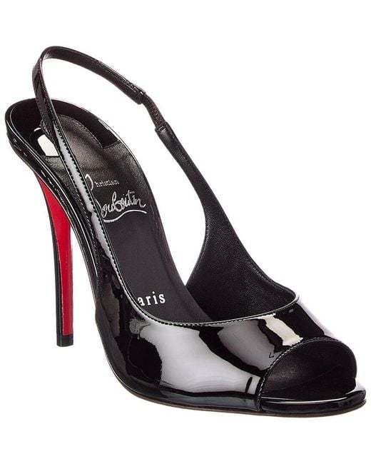 Christian Louboutin Black Sofia Z 100 Patent Slingback Sandal