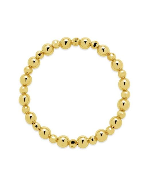 Sterling Forever Metallic 14k Plated Summer Beaded Stretch Bracelet