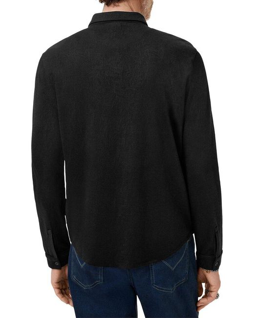 John Varvatos Black Dunford Jacquard Shirt for men