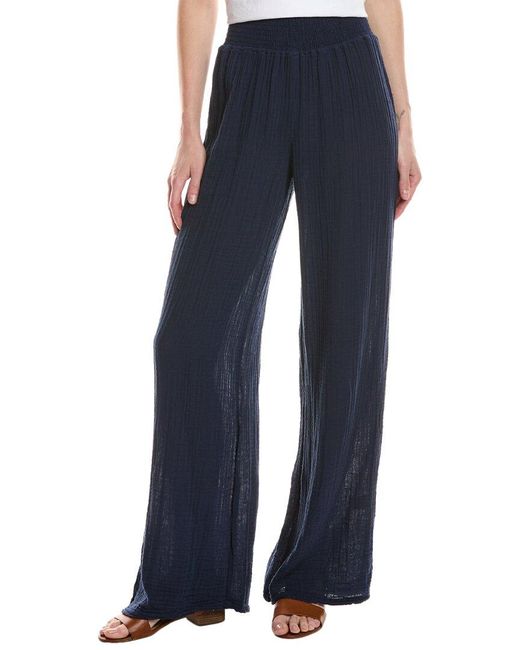 Michael Stars Blue Susie High-Rise Wide Leg Pant