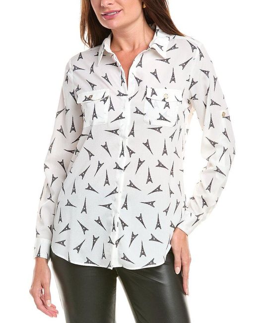 Karl Lagerfeld White Whimsical Blouse