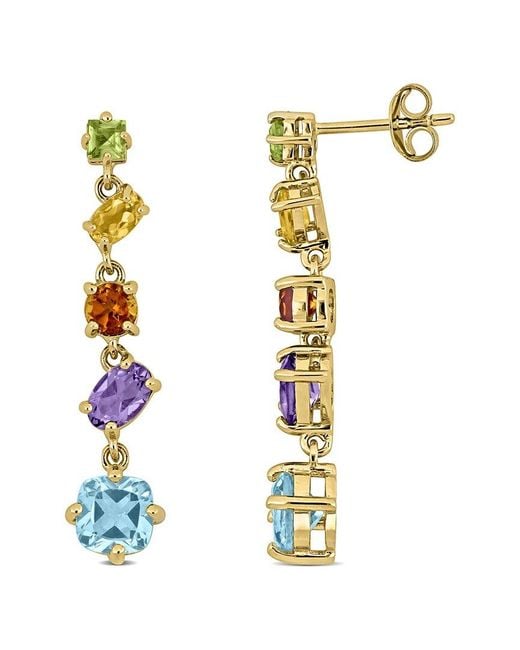 Rina Limor Metallic 4.48 Ct. Tw. Topaz & Citrine & Peridot Earrings