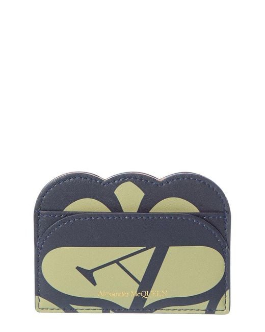 Alexander McQueen Blue Leather Card Holder