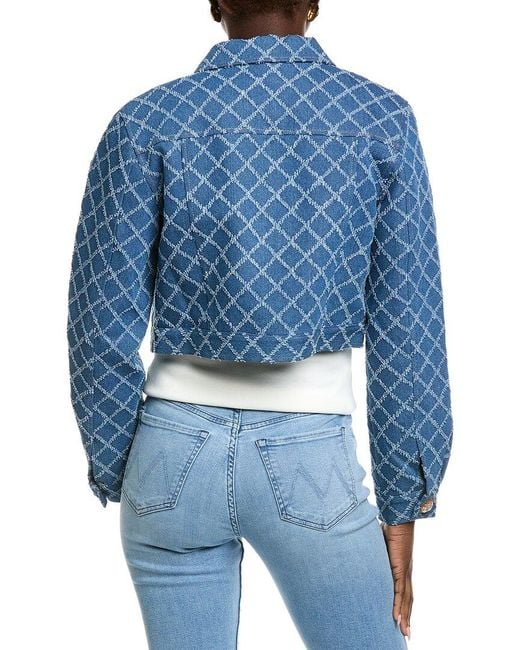 Endless Rose Blue Distressed Cropped Denim Jacket