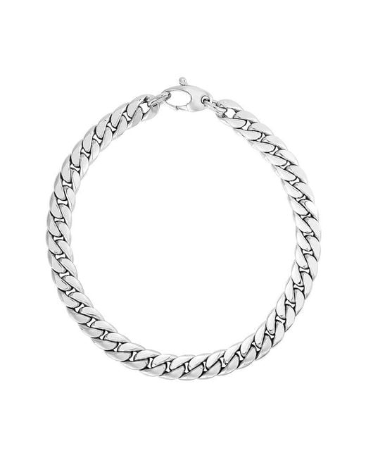 Italian Gold Metallic 14k Cuban Chain Bracelet