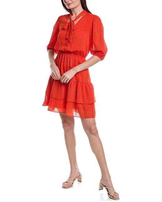 Nanette Lepore Red Arianna Dobby Mini Dress