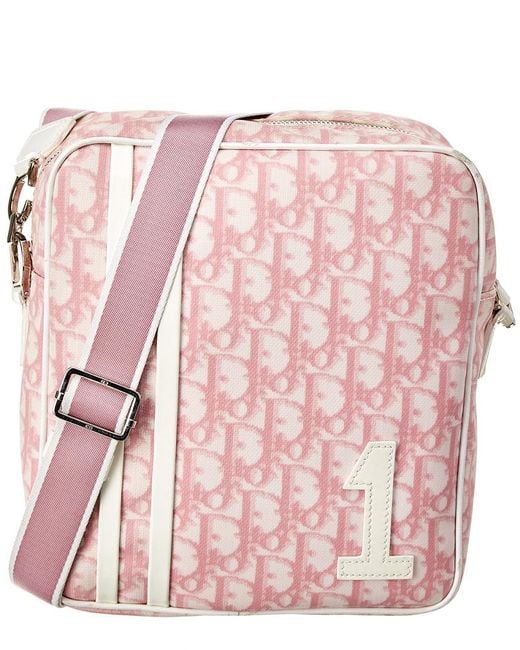 Dior Pink Trotter Canvas Shoulder Bag