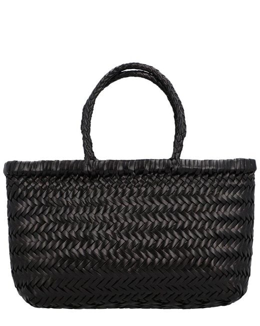 Dragon Diffusion Black Mini Flat Gora Leather Shoulder Bag