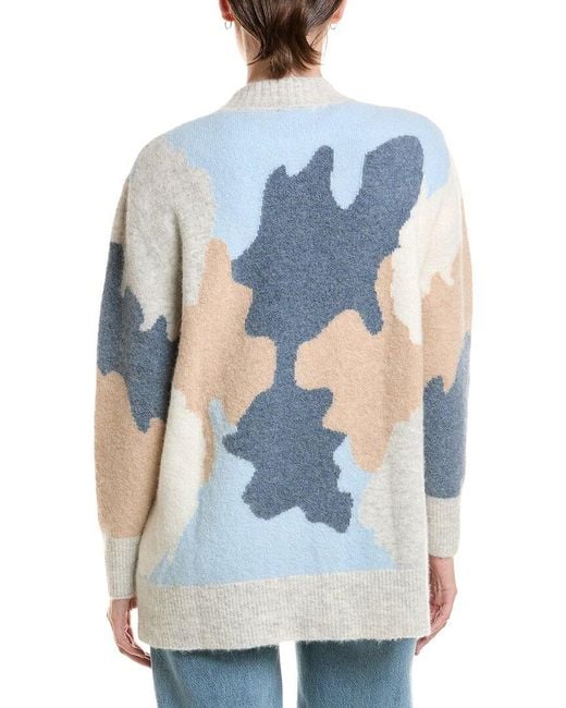 Forte White Lofty Intarsia Alpaca-Blend Cardigan