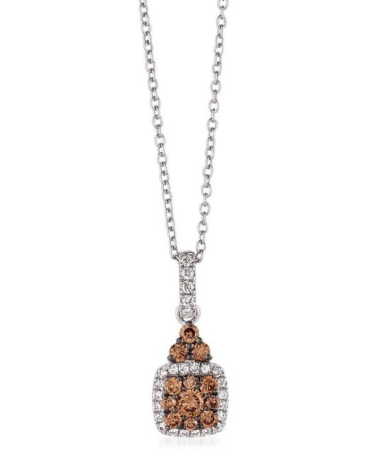 Le Vian Metallic Le Vian Chocolate Cluster 14K 0.40 Ct. Tw. Diamond Pendant Necklace
