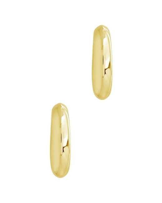 Sterling Forever Metallic 14k Plated Chunky Tube Hoops