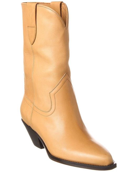 Isabel Marant Natural Dahope Leather Cowboy Boot