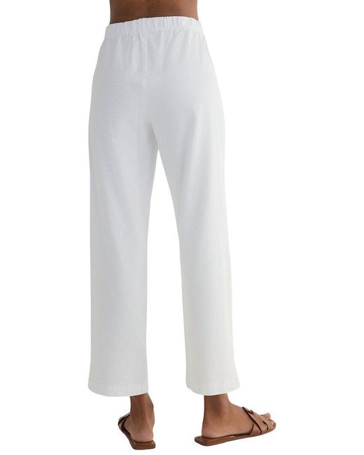 Bella Dahl White Catalina Clean Front Wide Leg Crop