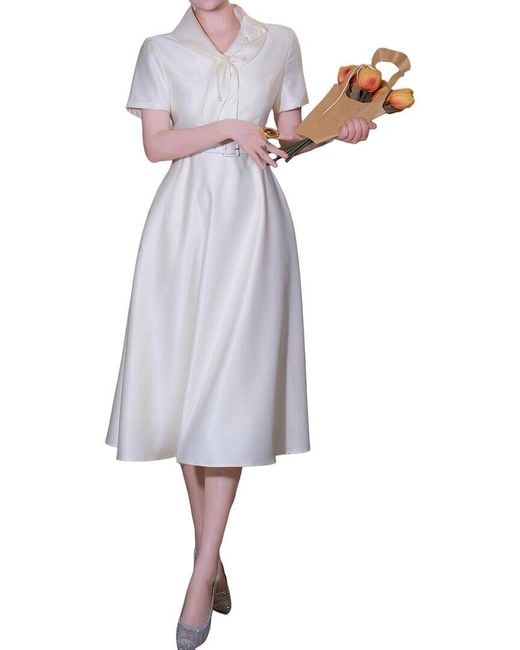BURRYCO White A-Line Dress