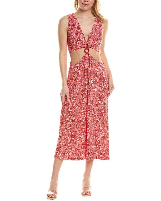 Ramy Brook Red Beck Midi Dress