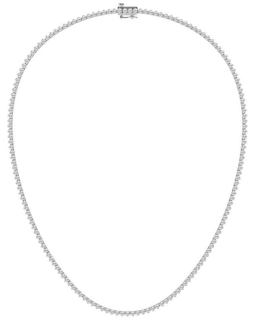 Lab Grown Diamonds Metallic 14K 7.00 Ct. Tw. Lab-Grown Diamond Tennis Necklace