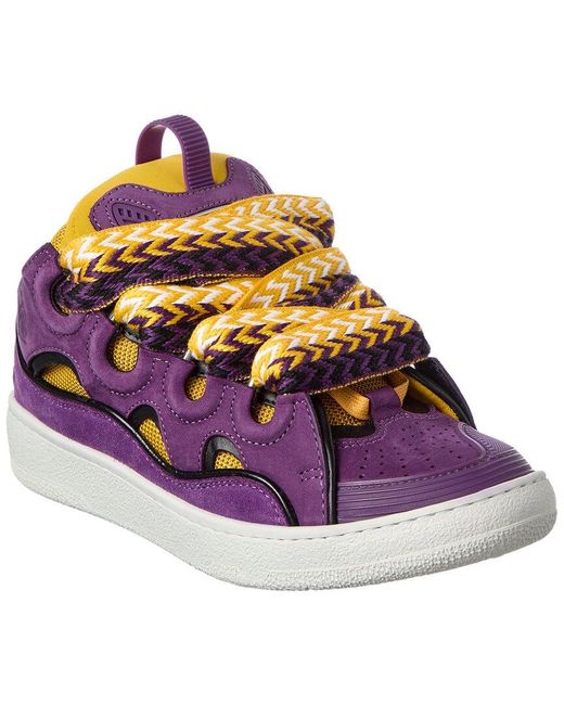 Lanvin Purple Curb Leather Sneaker