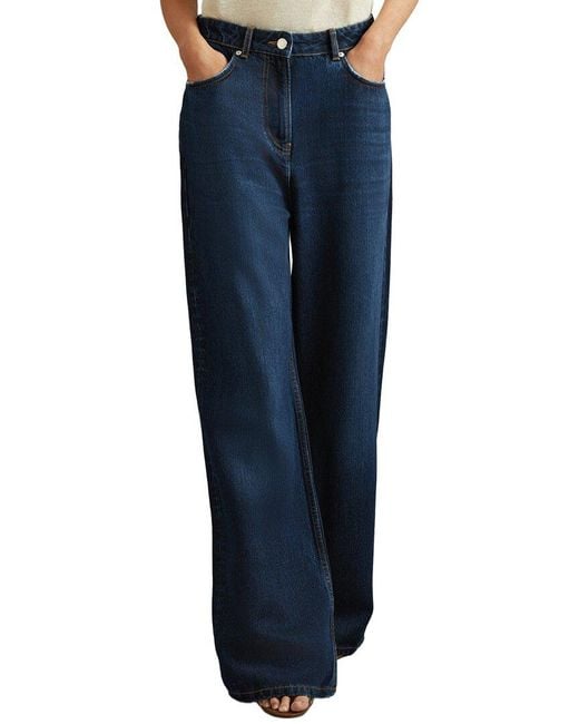 Reiss Blue Lyle Wide Leg Jean